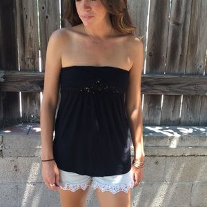 Express Strapless Top with Sequin Detail