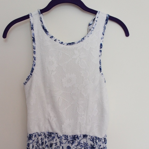 Navy blue and white dress