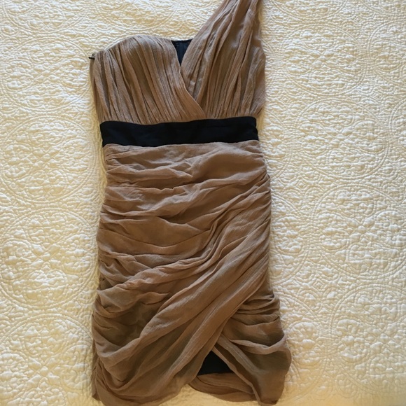 Alexander Wang shoulder dress in champagne color