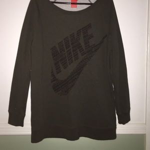 Nike, army green, crew neck, sweatshirt