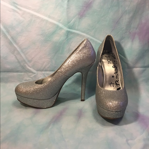 Sparkly Silver Heels