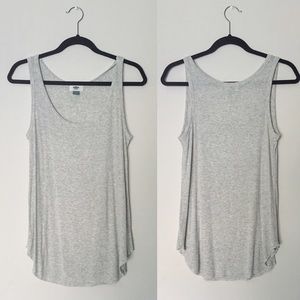 Grey Dolphin Hem Tank Top