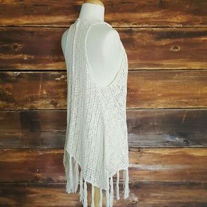 Fringed Crochet Vest