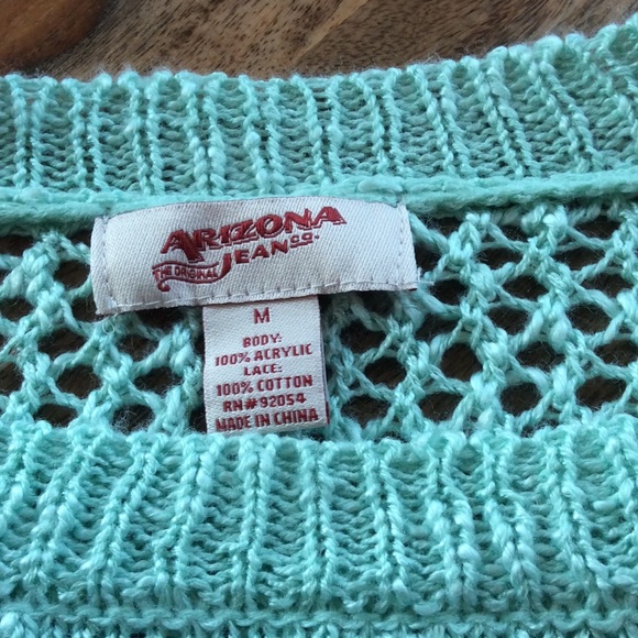 💚 Arizonia Brand Junior Med Mint Green Sweater 💚 - Picture 3 of 4