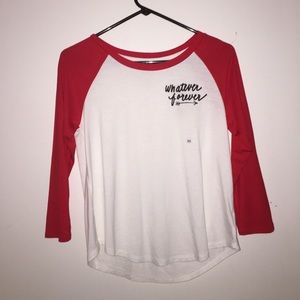 whatever forever, American eagle, baseball tee