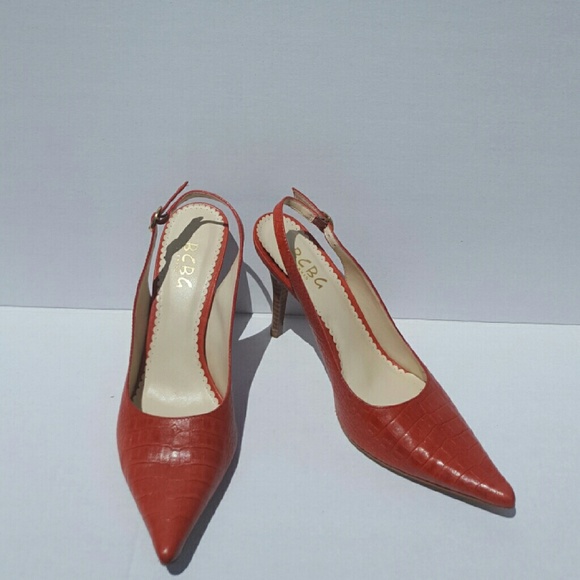 BCBG Paris Leather Point Toe Slingback Heels