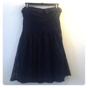 Navy blue strapless dress