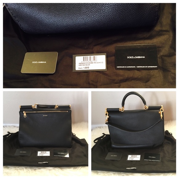 NWT Dolce & Gabbana Sicily Black Handbag - Picture 2 of 4