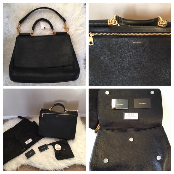 NWT Dolce & Gabbana Sicily Black Handbag - Picture 4 of 4