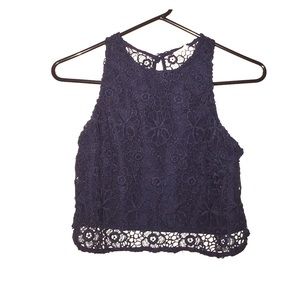 hollister, navy blue, crop top