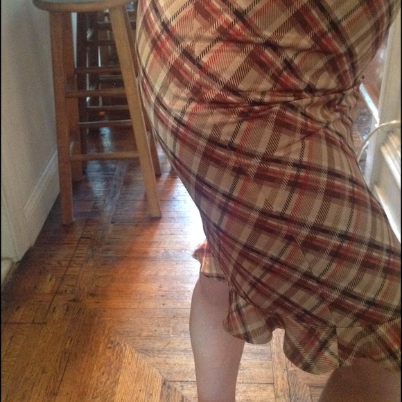 Vintage Satin plaid pencil skirt. On sale! - Picture 2 of 3