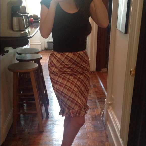 Vintage Satin plaid pencil skirt. On sale! - Picture 3 of 3