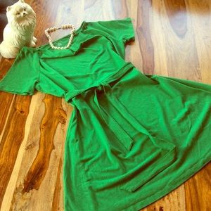 💚 Lands End Summer Dress Petite Large in Green 💚