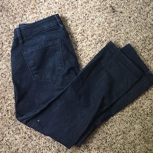 LOFT // dark blue denim crop jeans