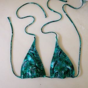 blue green Aqua triangle bikini top