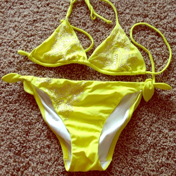 Victoria's Secret neon yellow bikini size S