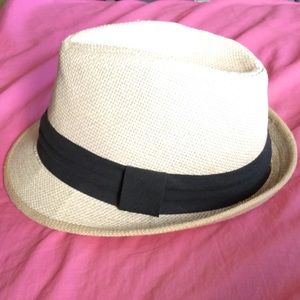 Black and white Fedora Hat