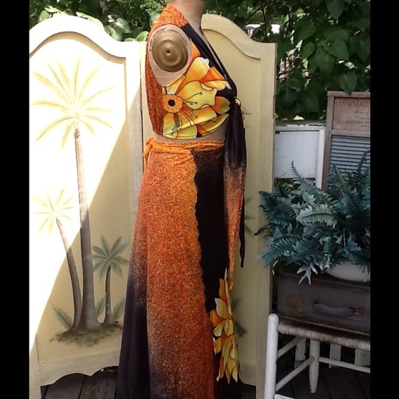 VTG HIPPIE WRAP SKIRT & MIDRIFF TIE TOP SET - Picture 3 of 4