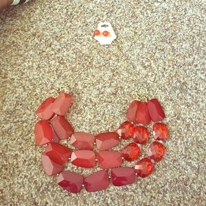 Nice red necklace and earring set