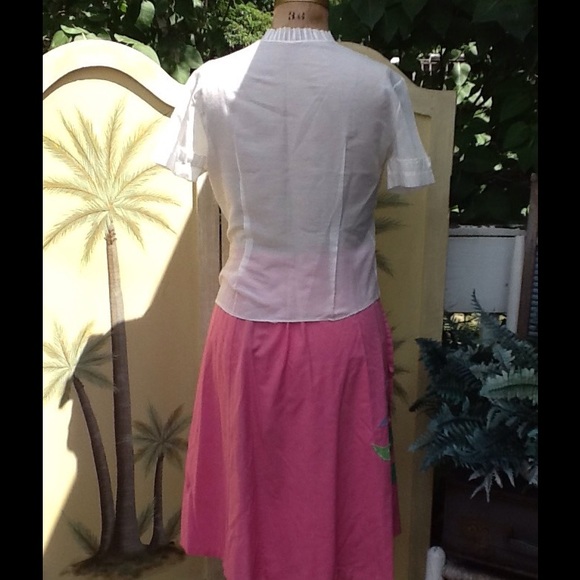 VTG 50s WRAP Flower APPLIQUE SKIRT...SO CUTE!! - Picture 3 of 4