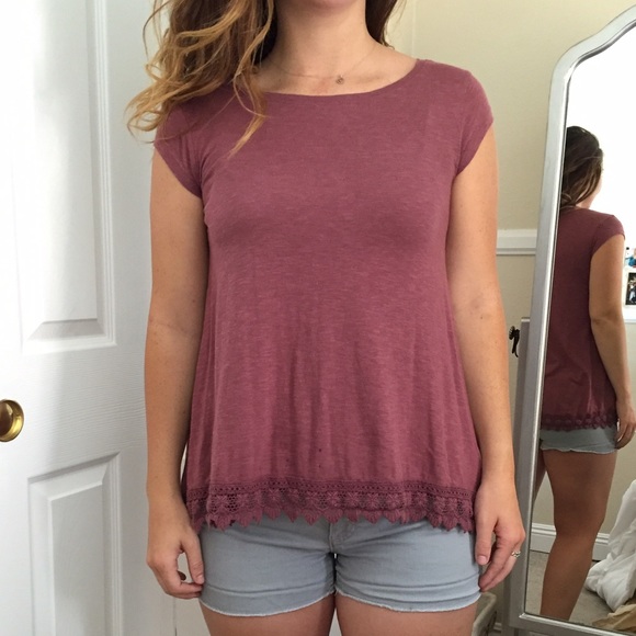 Pinkish purple short sleeve tunic