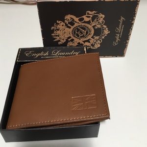 English Laundry men's cognac wallet NIB
