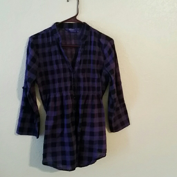 Plaid long sleeve top