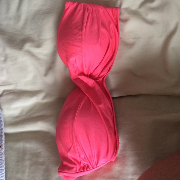 Coral Strapless Bandeau Bikini Top