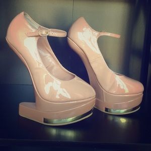 Pink Gravity Heel-less Shoes. Size 7