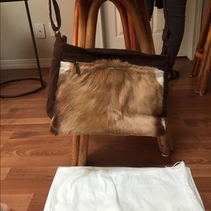 Suede lined Gazelle fur bag