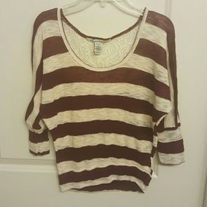 Striped shirt with lace back