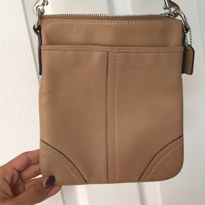 Cream coach cross body bag