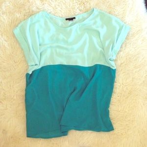 Teal Colorblock Top