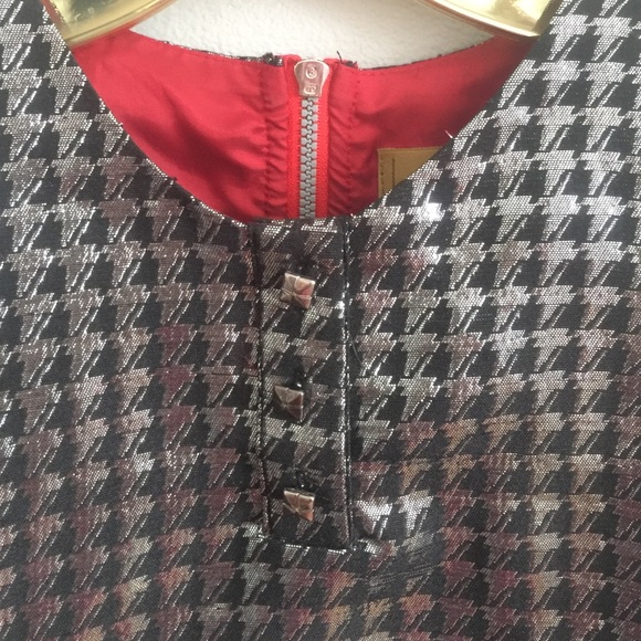 NEW Nicole Miller Kids Silver Houndstooth Dress - Picture 4 of 4