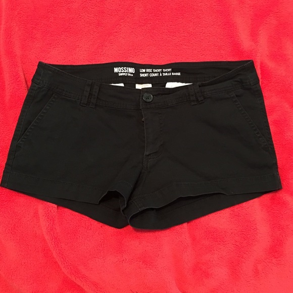 Black low rise shorts, kinda stretch out