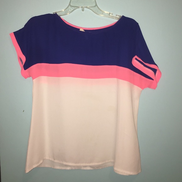 A loose sheer short sleeve top
