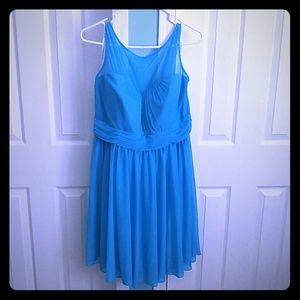 Turquoise blue bridesmaid's dress