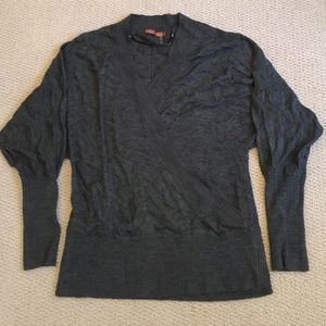 Like new grey faux wrap sweater