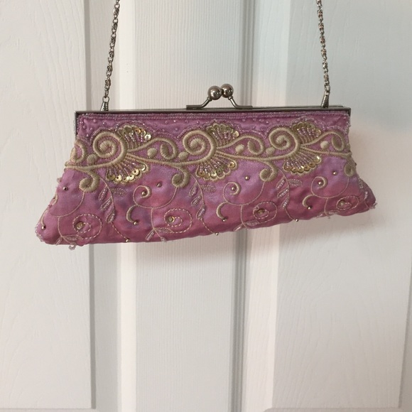 Day to night purple embroidered bag!
