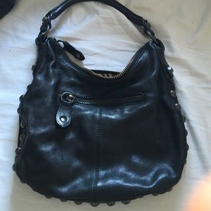 Black leather bag