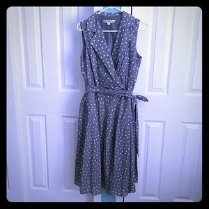 Retro style dress with faux wrap detail