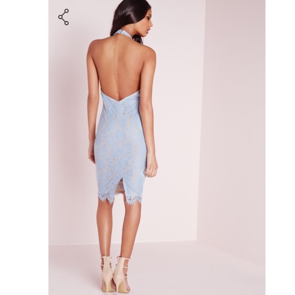 NWT Missguided Blue Lace Cut Out Dress - Picture 4 of 5
