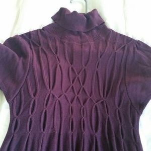 Plum turtleneck dress