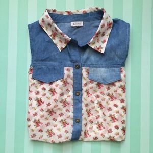 B_envied sleeveless high low button down