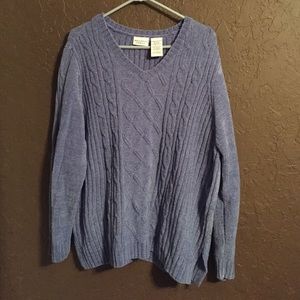 Blue V-neck sweater