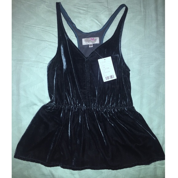Urban Outfitters Dark Green Velvet Top