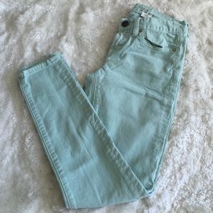 J. Crew toothpick denim in mint