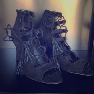 PRICE DROP!! Nine West Lace Up Black Heels.