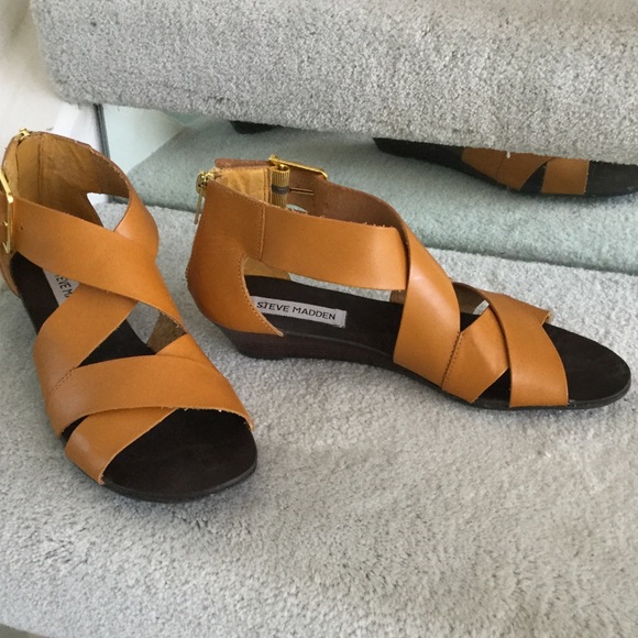 mustard gladiator sandals