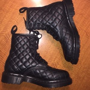 Black Quilted Dr. Marten Shoes